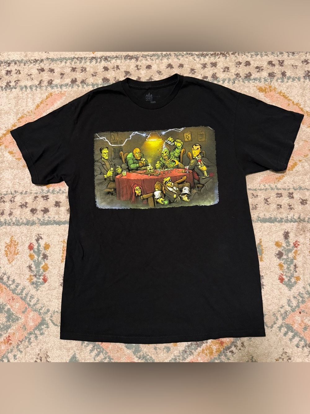 Get Down Art Monster's Playing Poker T-Shirt Large Halloween Shirt Big Chris Art